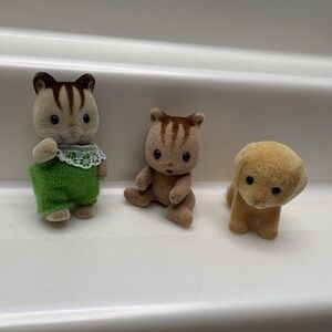 Sylvanian Family Baby Squirrels And Doggie Smaller Babies Epoch Calico‎ Critters